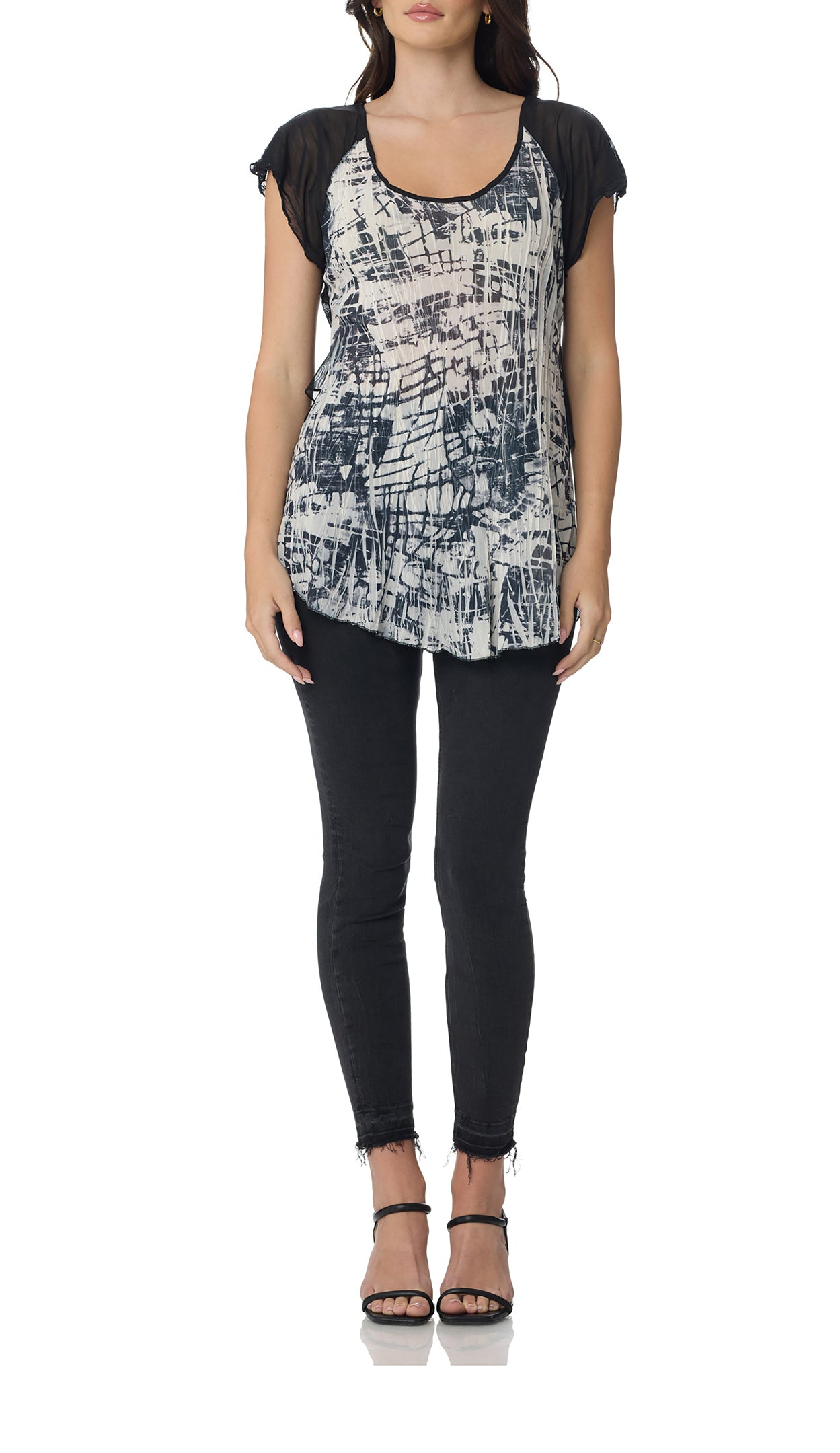 Color Block Print Blouse