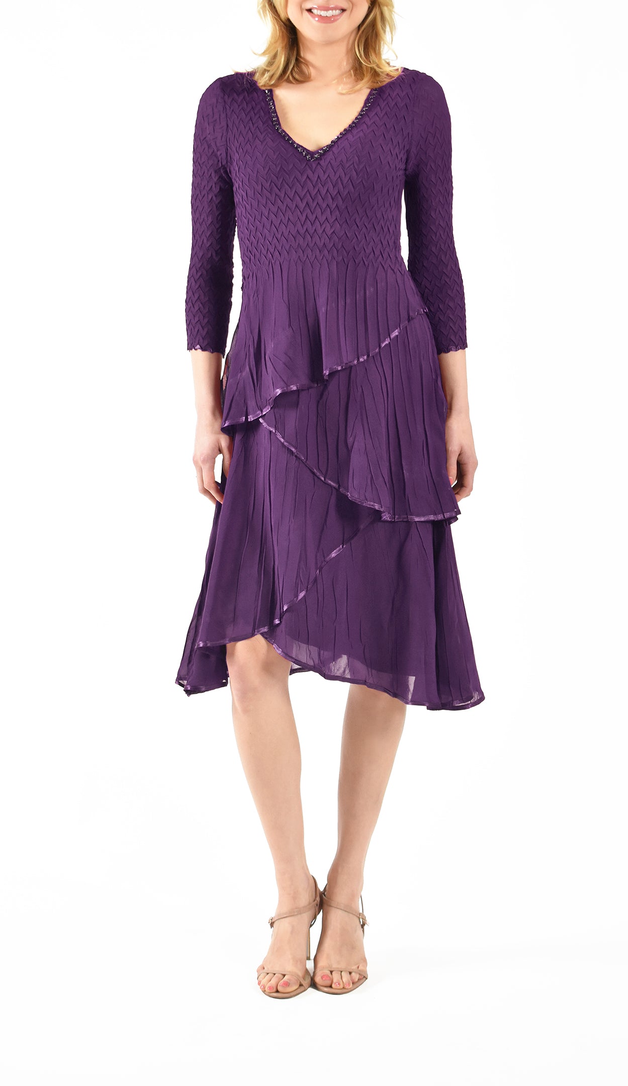 V-neck Layered Dress