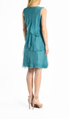 Tiered Chiffon Dress with Rounded Neck