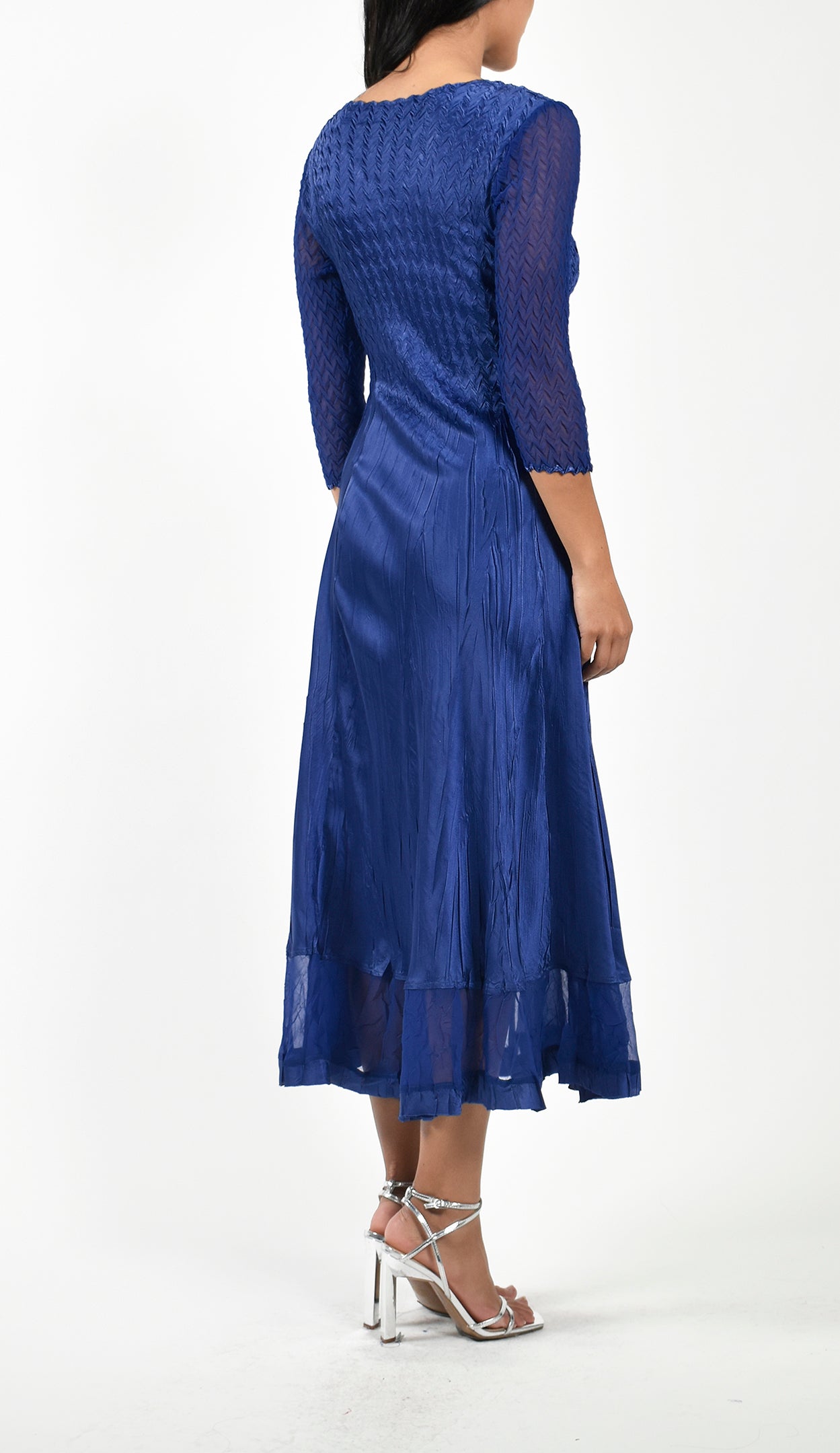 Charmuese and Chiffon V Nack Dress