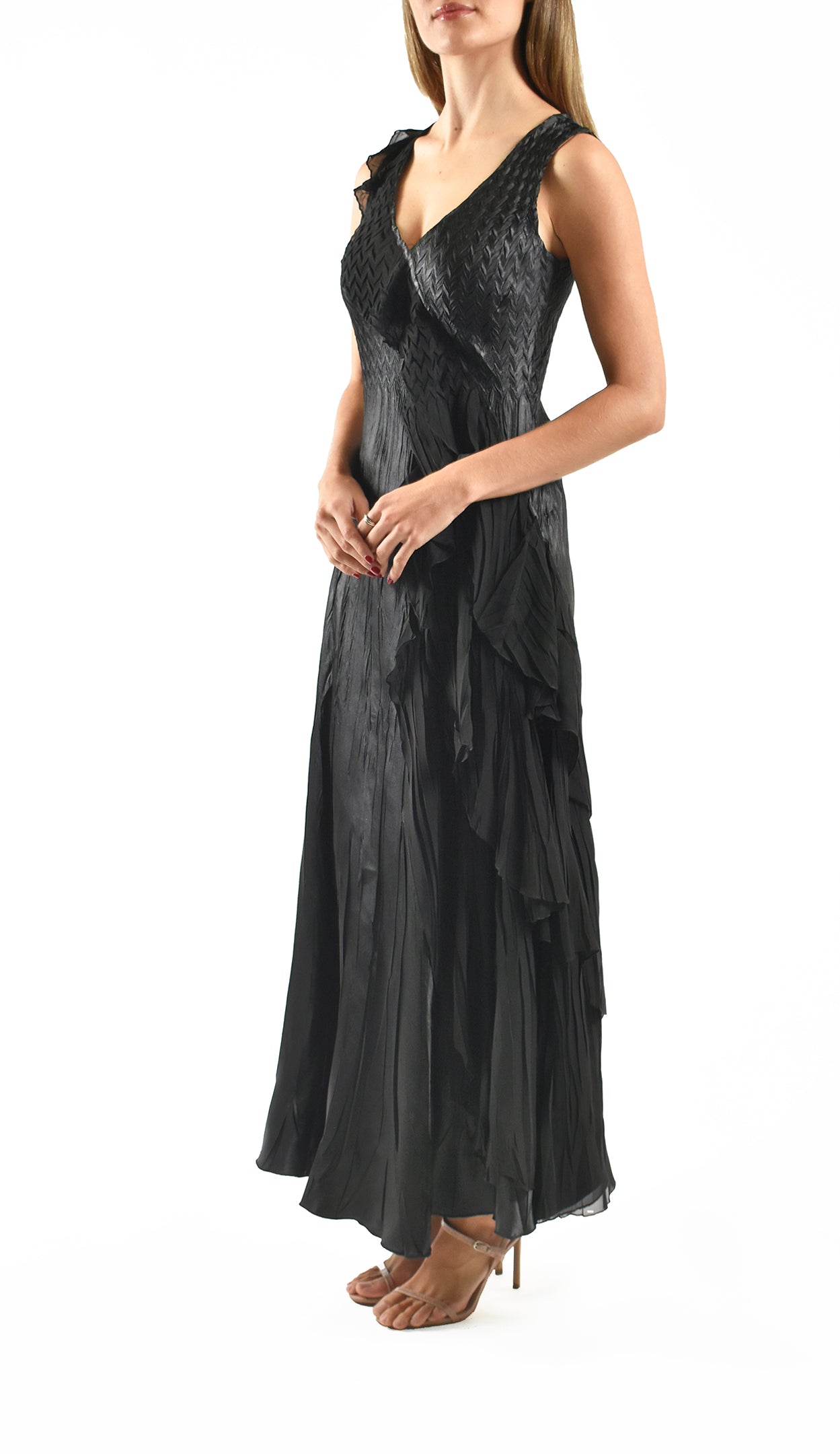 Ruffle Trimmed Gown
