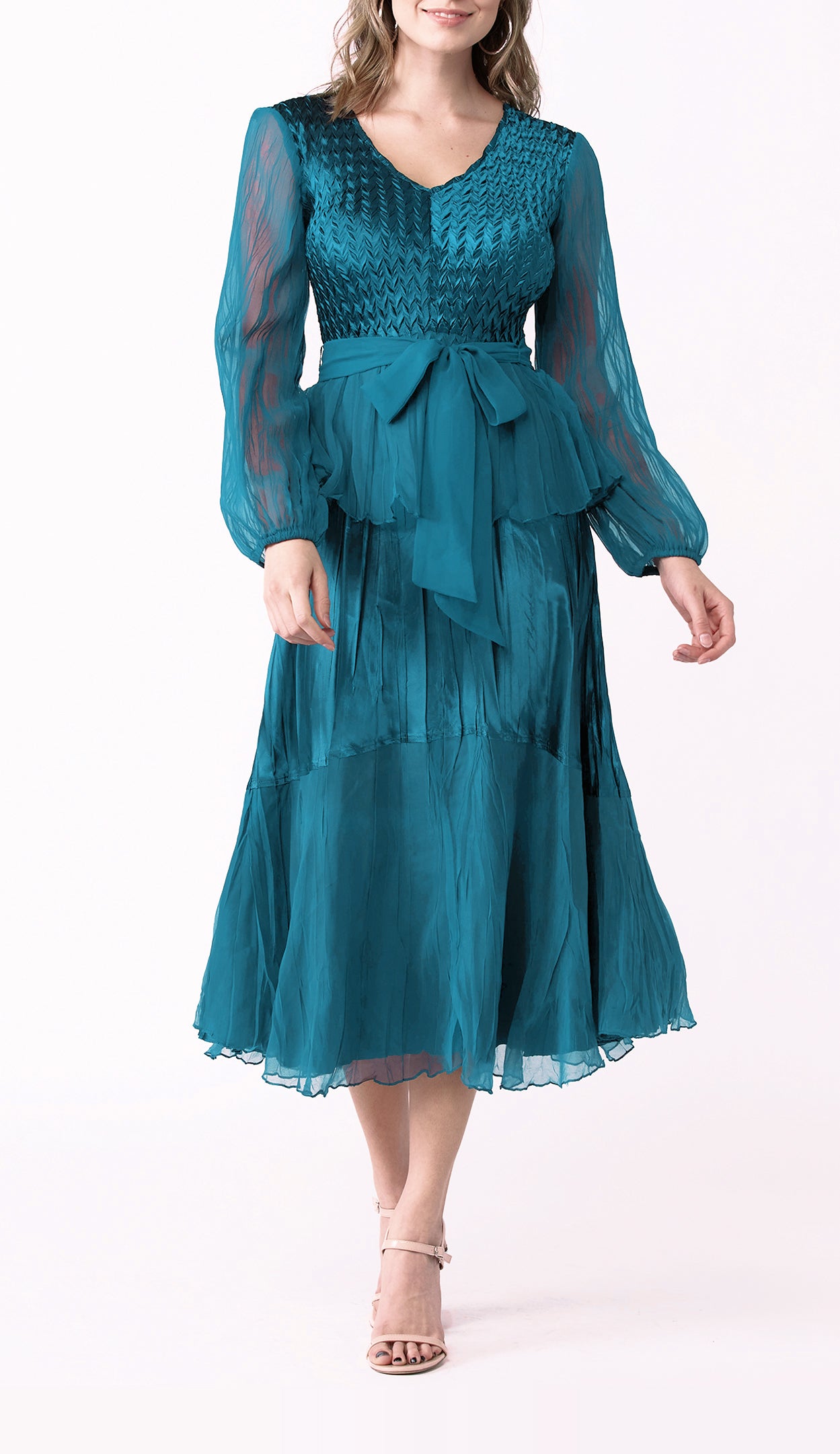 Peasant Sleeve Peplum Dress - Komarov Clothing Official Site - Komarov Clothing Peasant Sleeve Peplum Dress - Komarov Clothing Official Site - Komarov Clothing