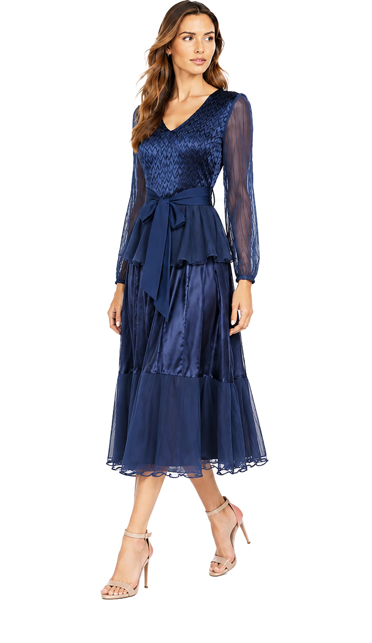 Peasant Sleeve Peplum Dress