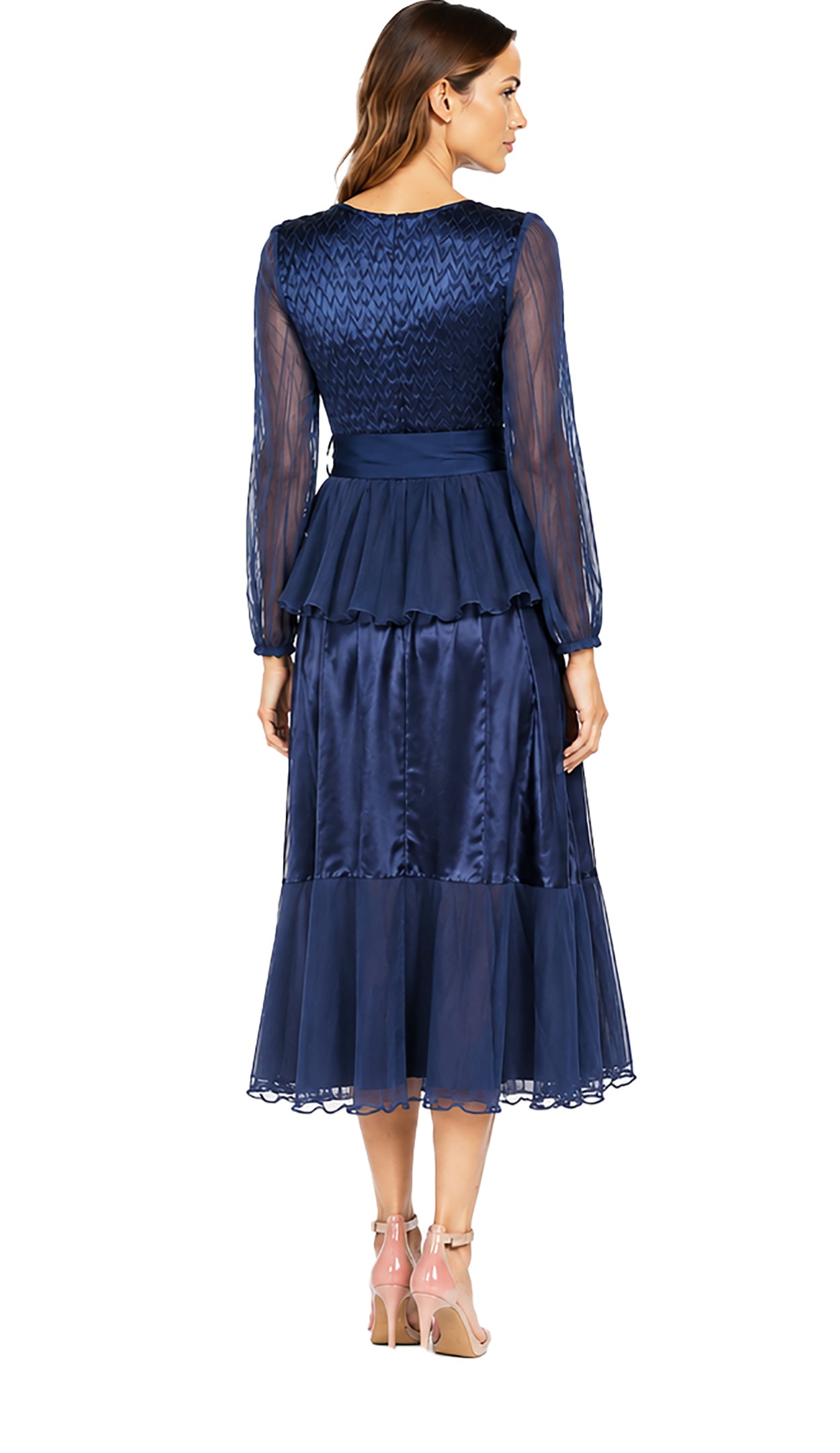 Peasant Sleeve Peplum Dress