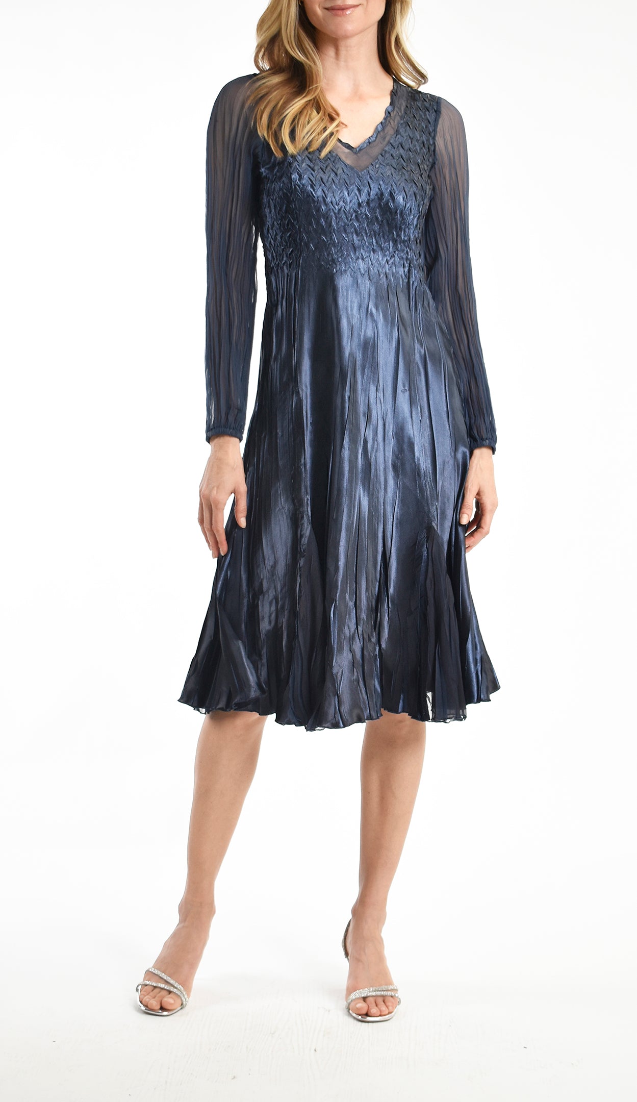 V neck Charmuse Dress