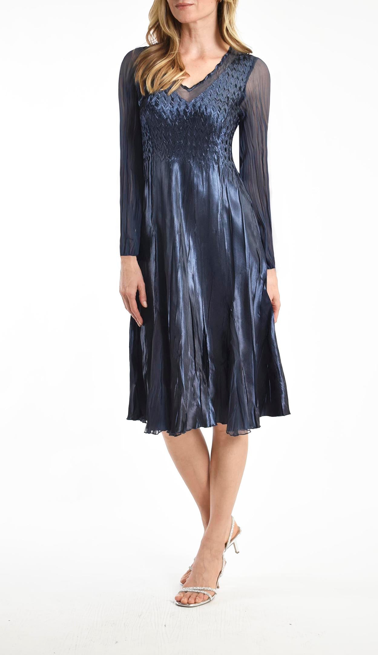 V neck Charmuse Dress