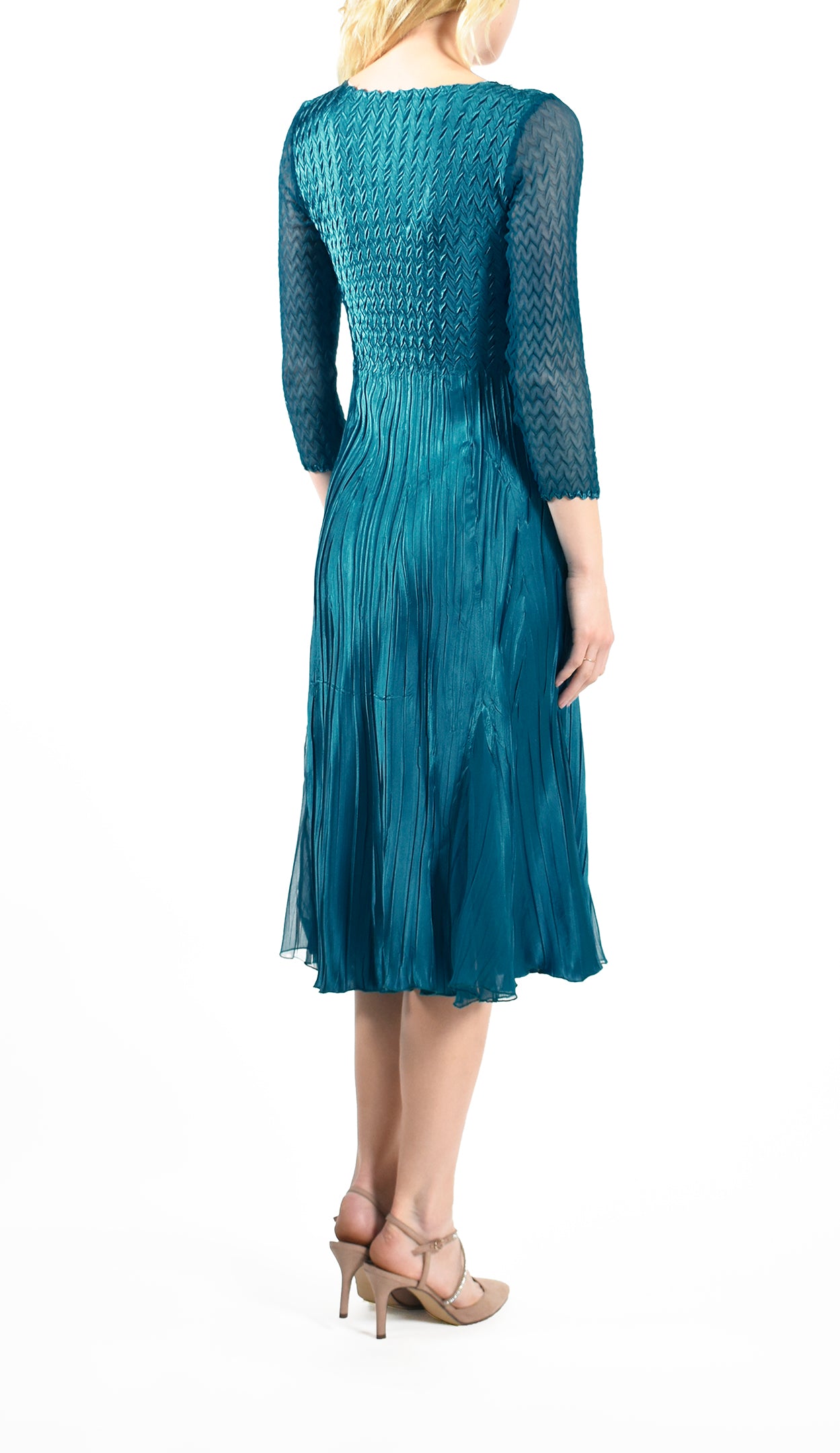 V Neck Charmuese Dress