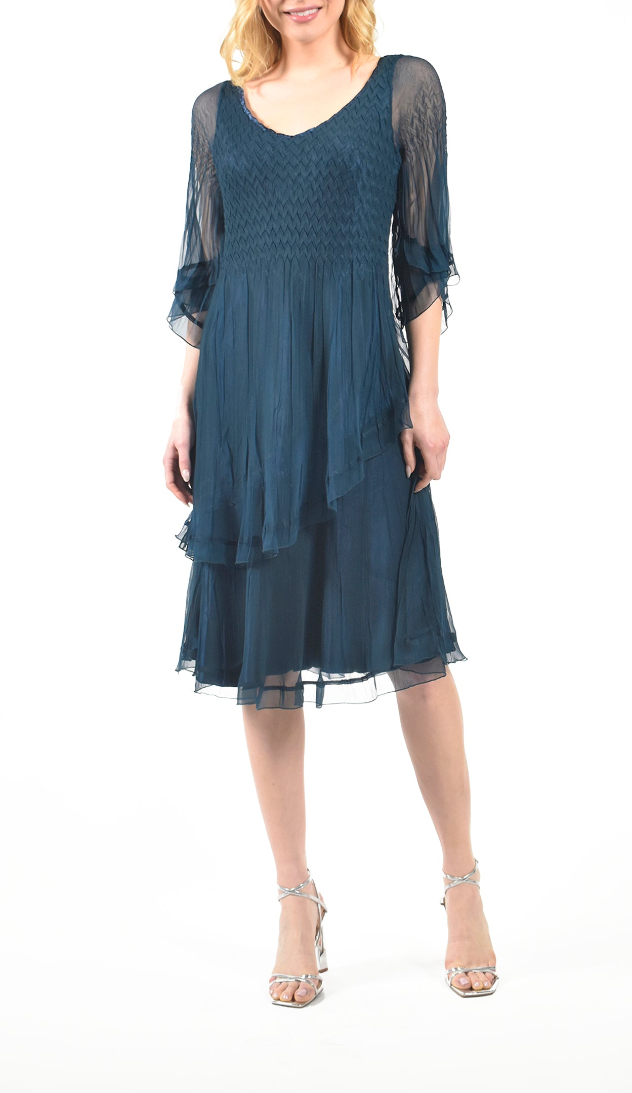 DKNY ★【カクテル ドレス】Lace Trim Chiffon Capelet Scuba Donna Karan New York Lace Trim Chiffon Capelet Scuba Knit