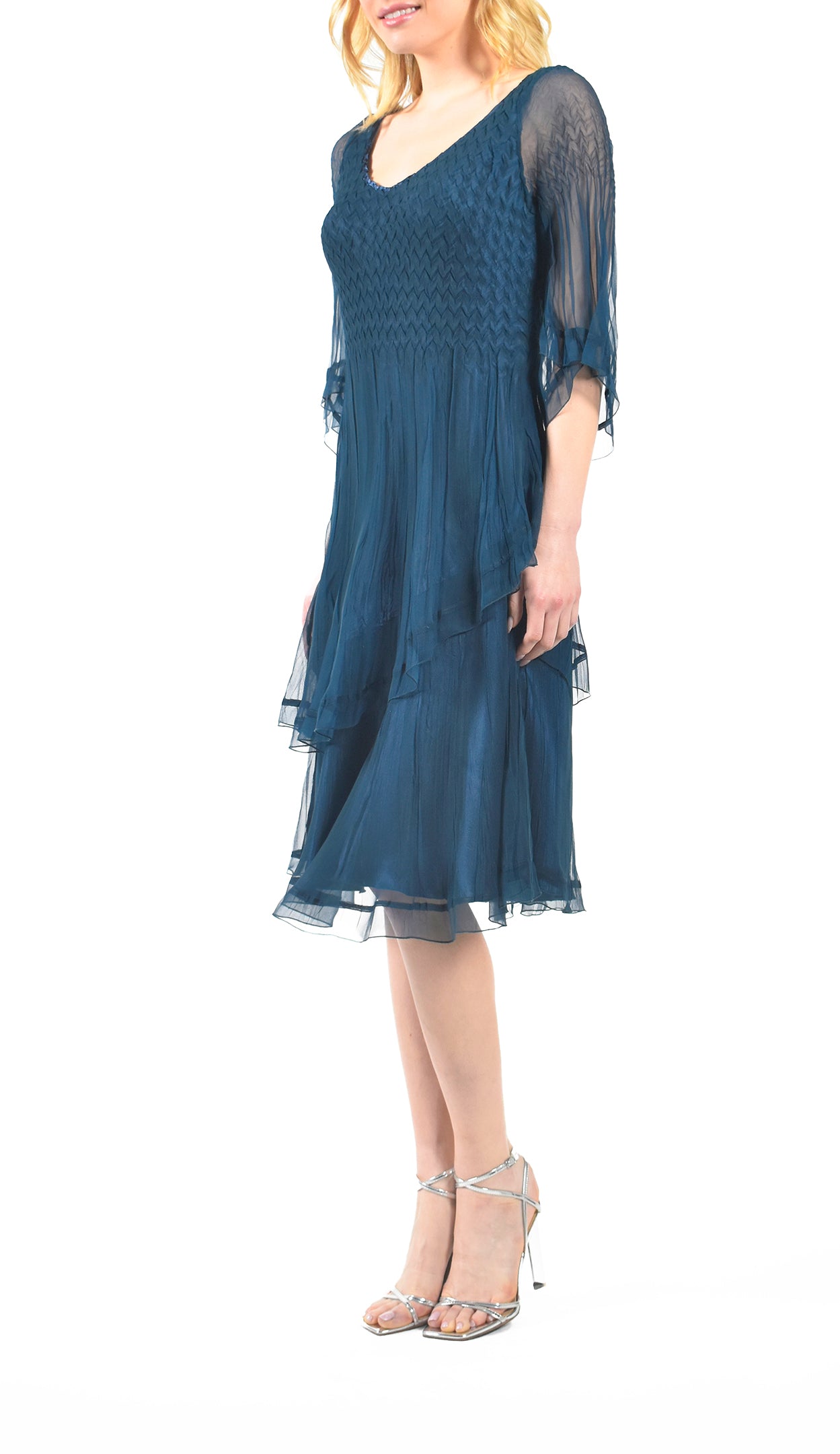 Tiered Chiffon Cocktail Dress