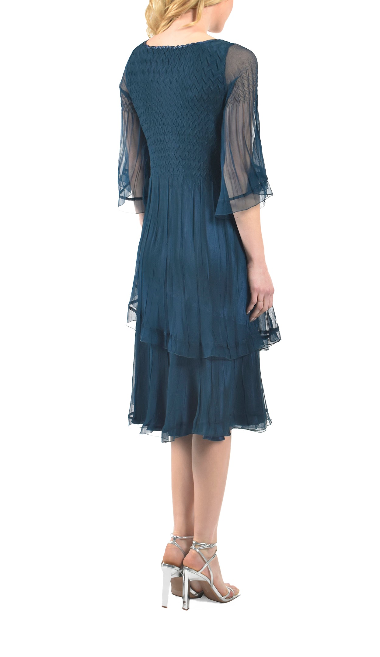 Tiered Chiffon Cocktail Dress - Komarov Clothing Official Site