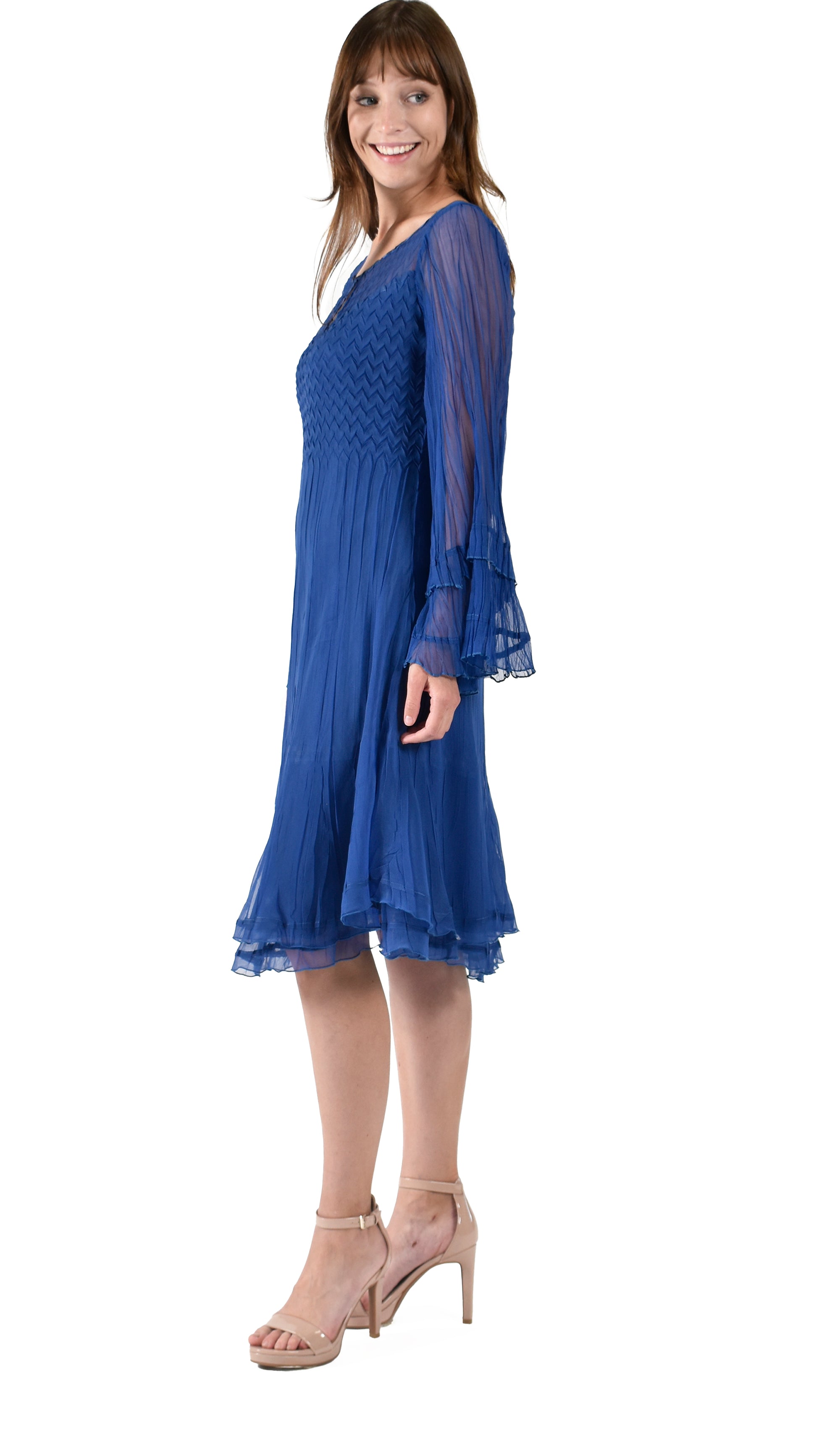 Chiffon Layered A Line Keyhole Dress