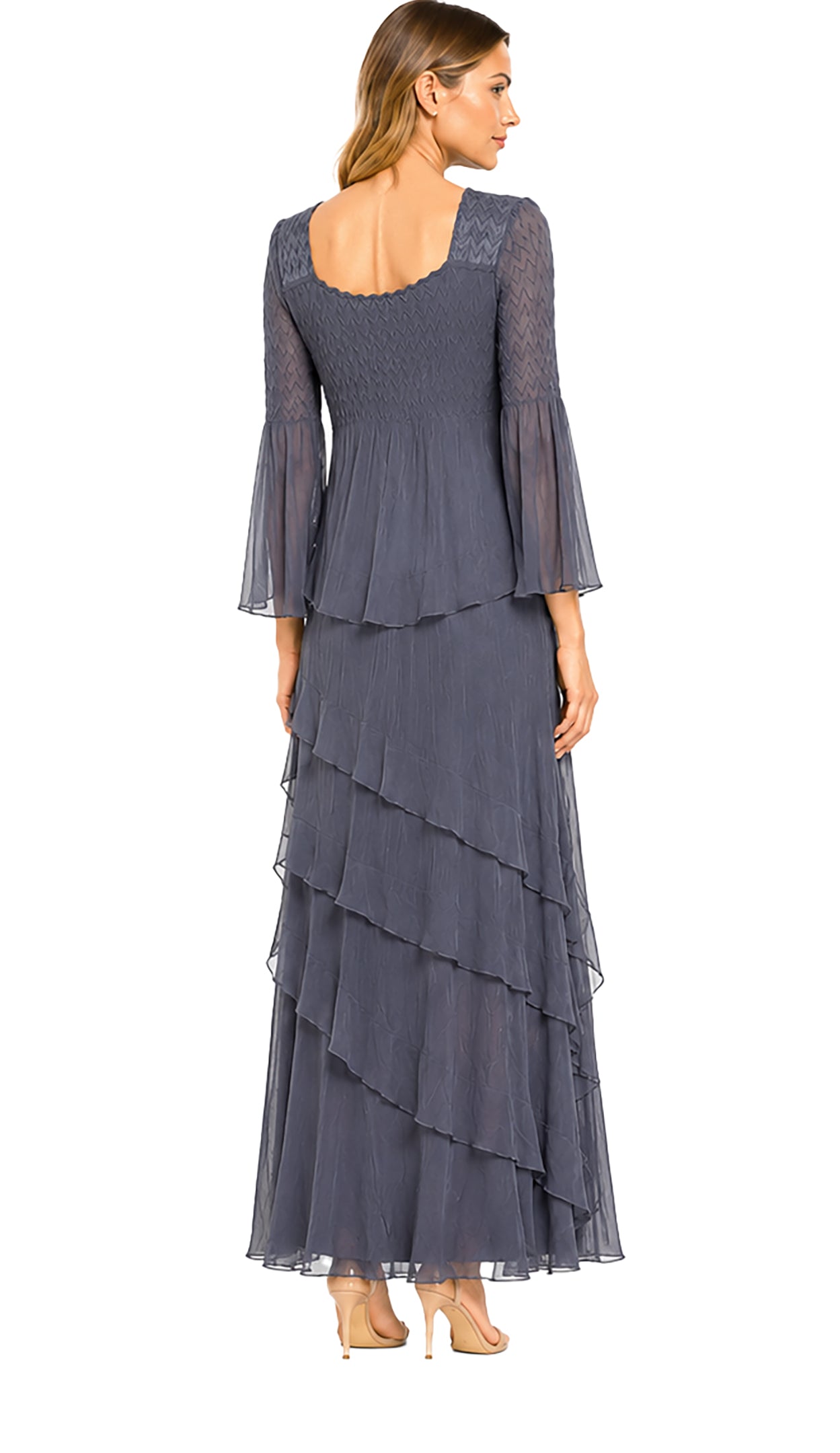 Tiered Slit Sleeve Gown