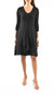 3/4 Sleeve Round Neck Chiffon Tiered Dress