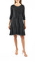 3/4 Sleeve Round Neck Chiffon Tiered Dress