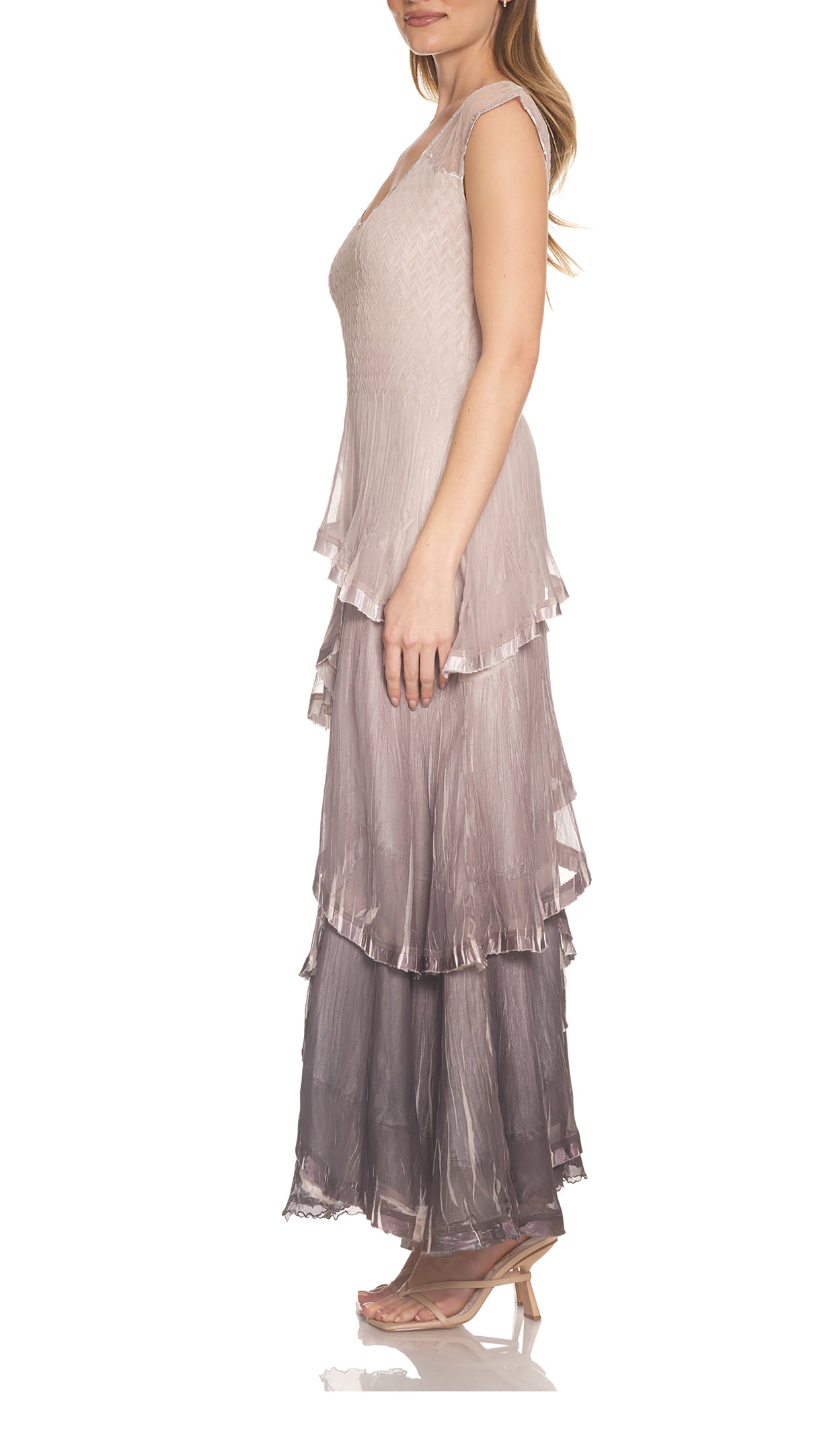 Tiered Flue Cap Sleeve Gown