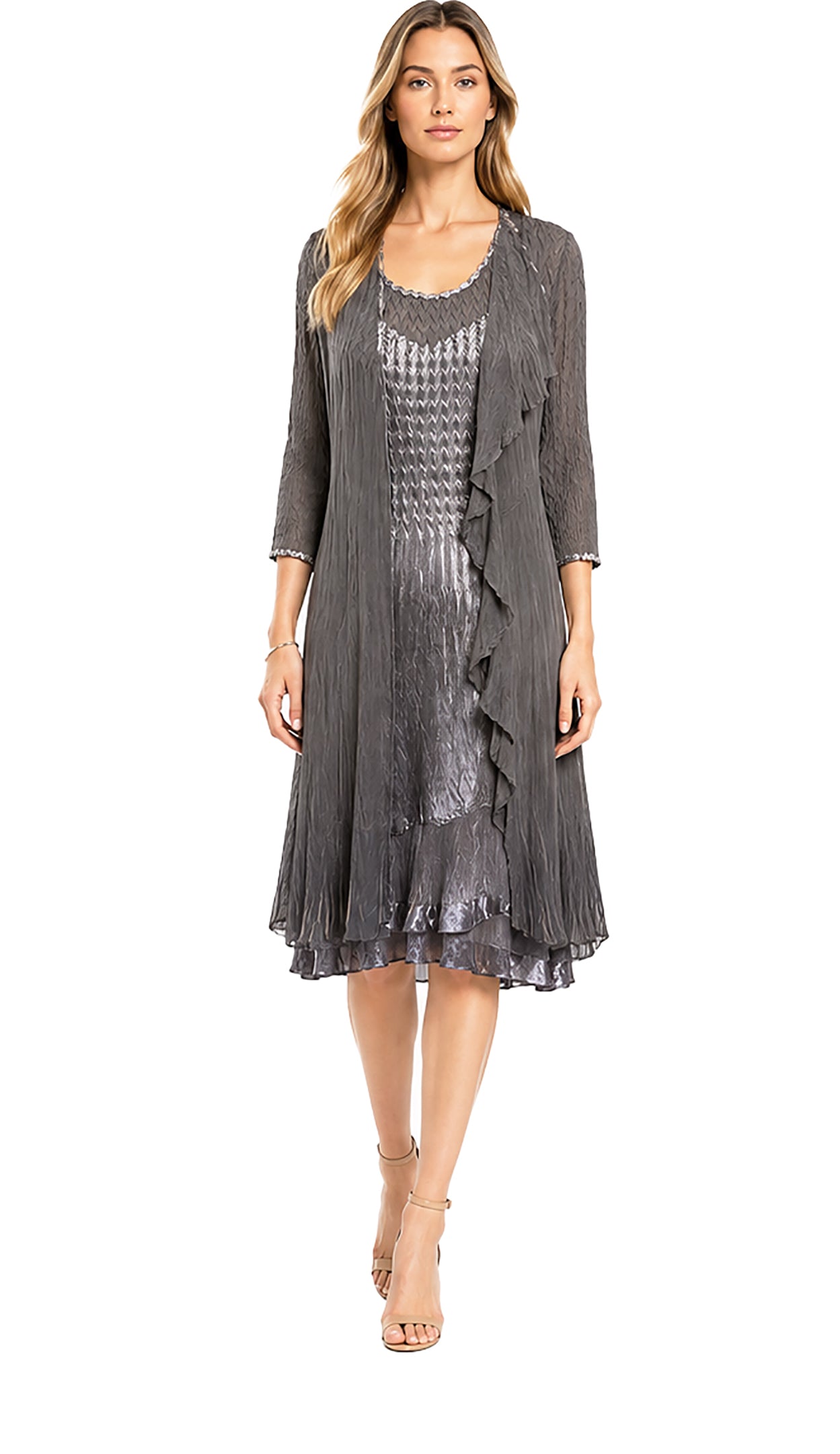 2PC Dress/ Cascade Jacket Set