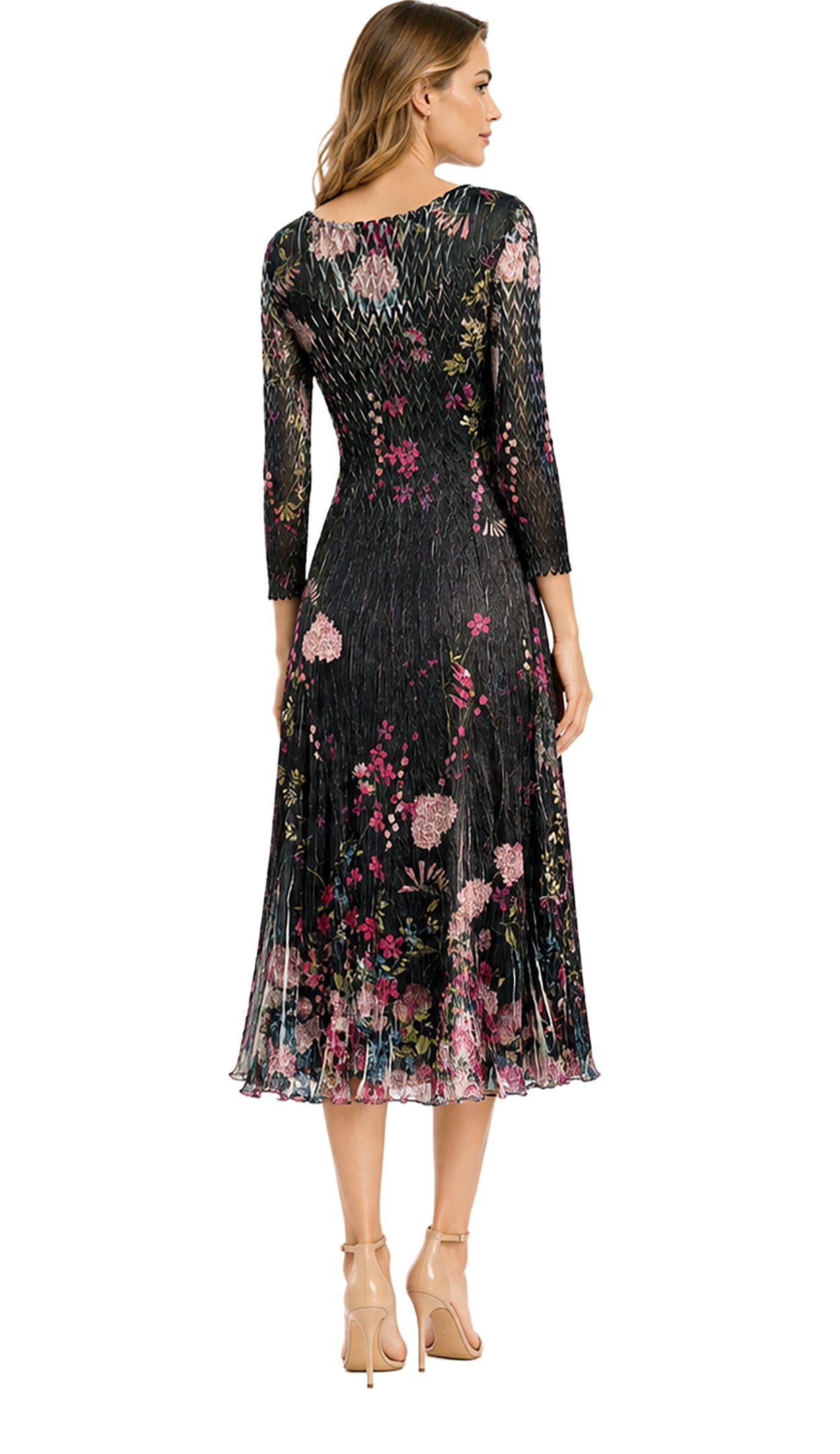 3/4 SLV SCOOP NECK DRESS