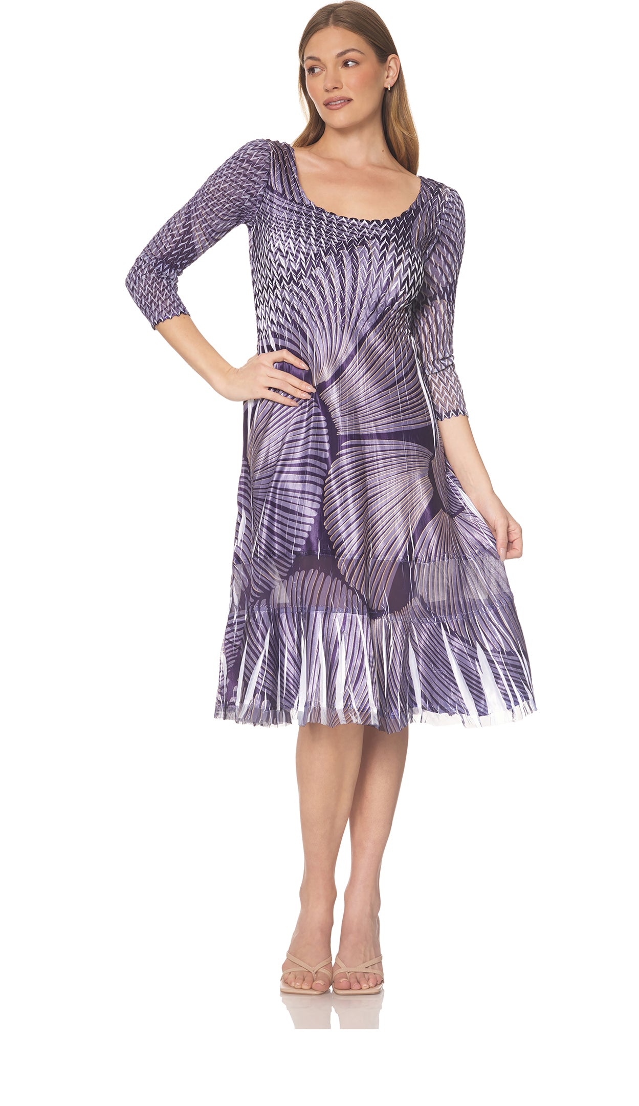 3/4 Sleeve Charmeuse Dress