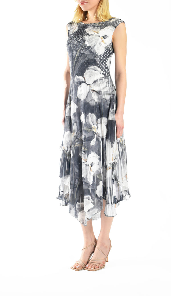polyamide short dress with asymmetric hem ASYMMETRIC HEM SHORT DRESS - Black