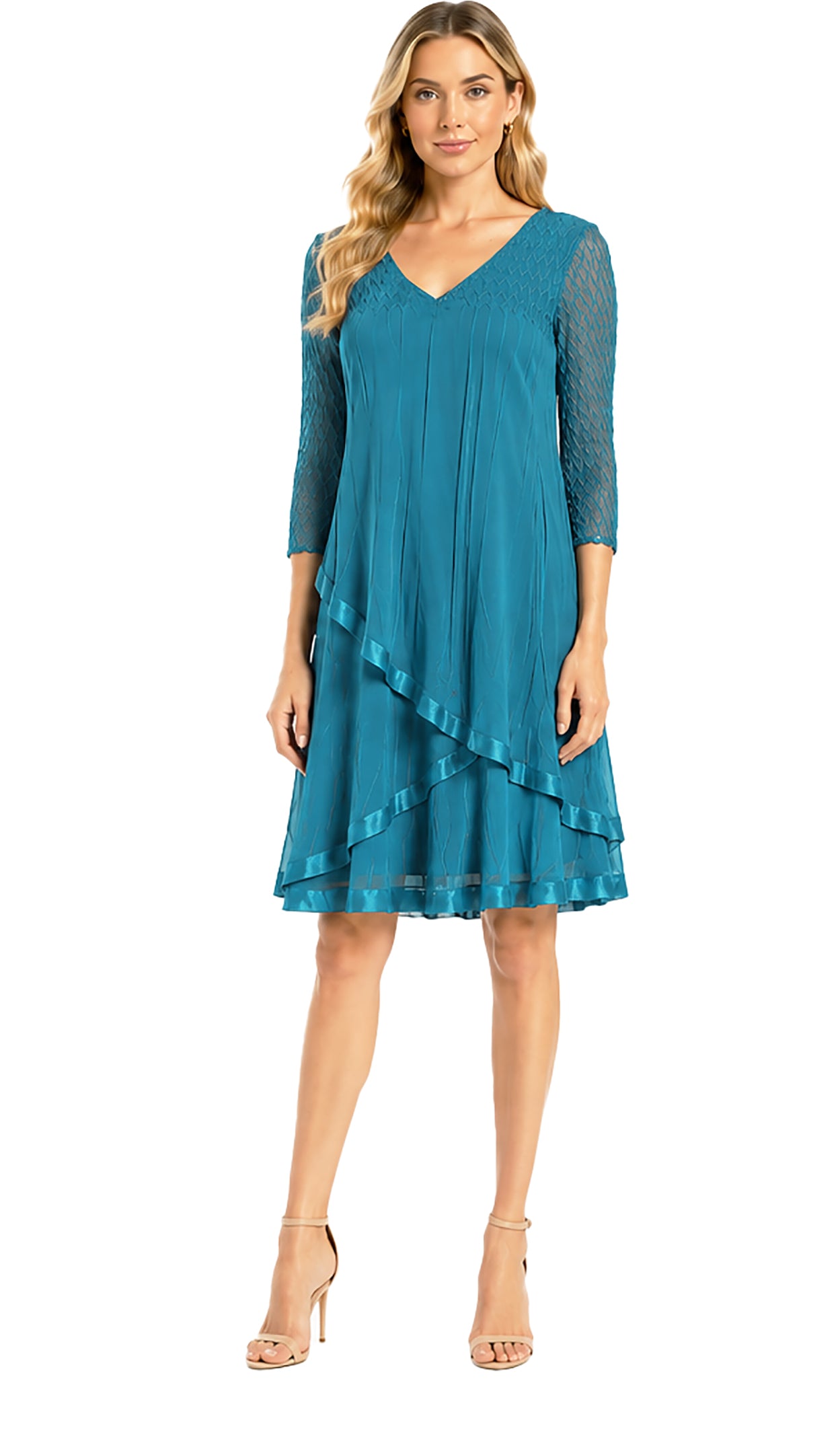 3/4 Sleeve Layered Dress