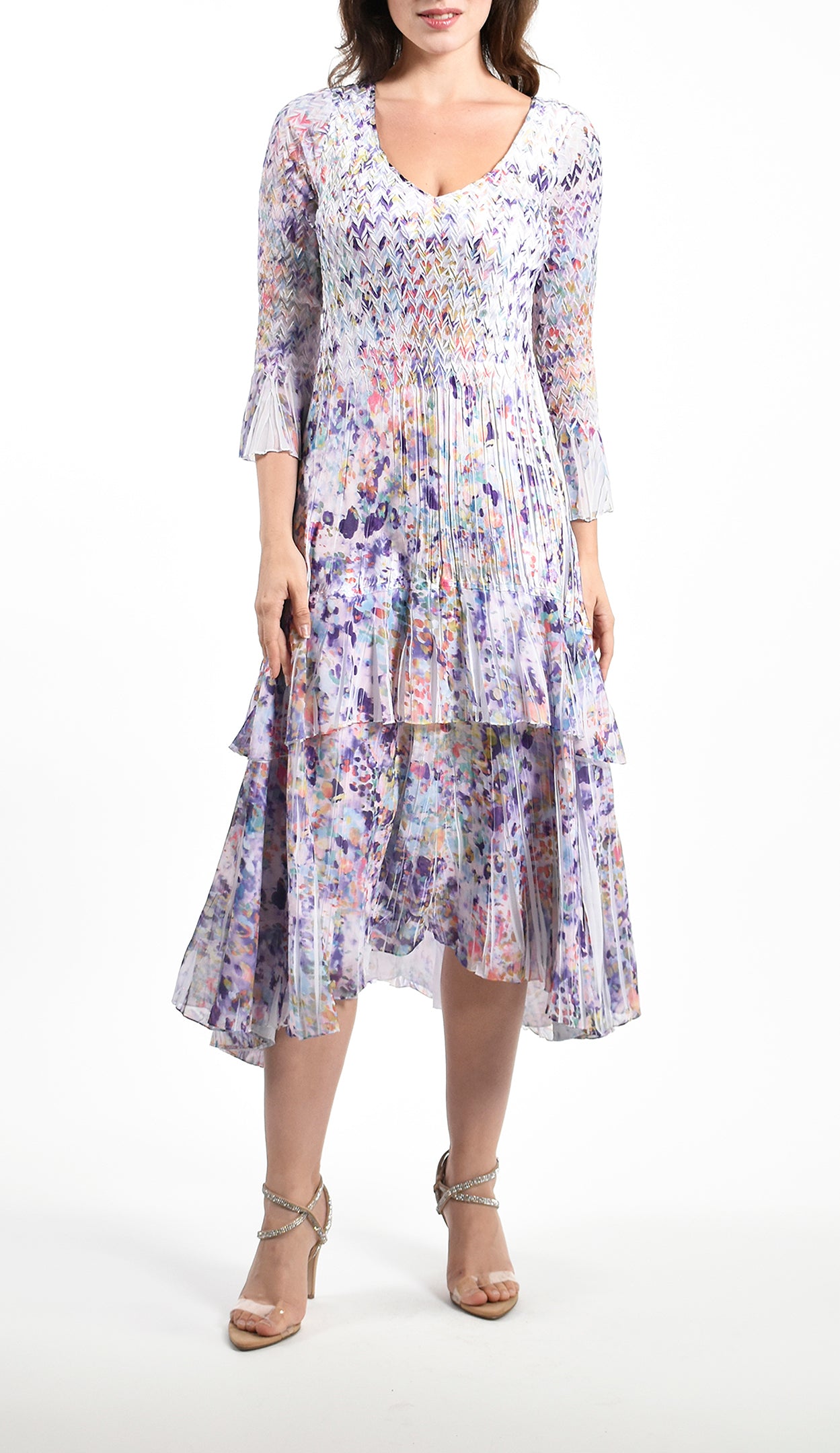 Tiered Flared Sleeve Dress