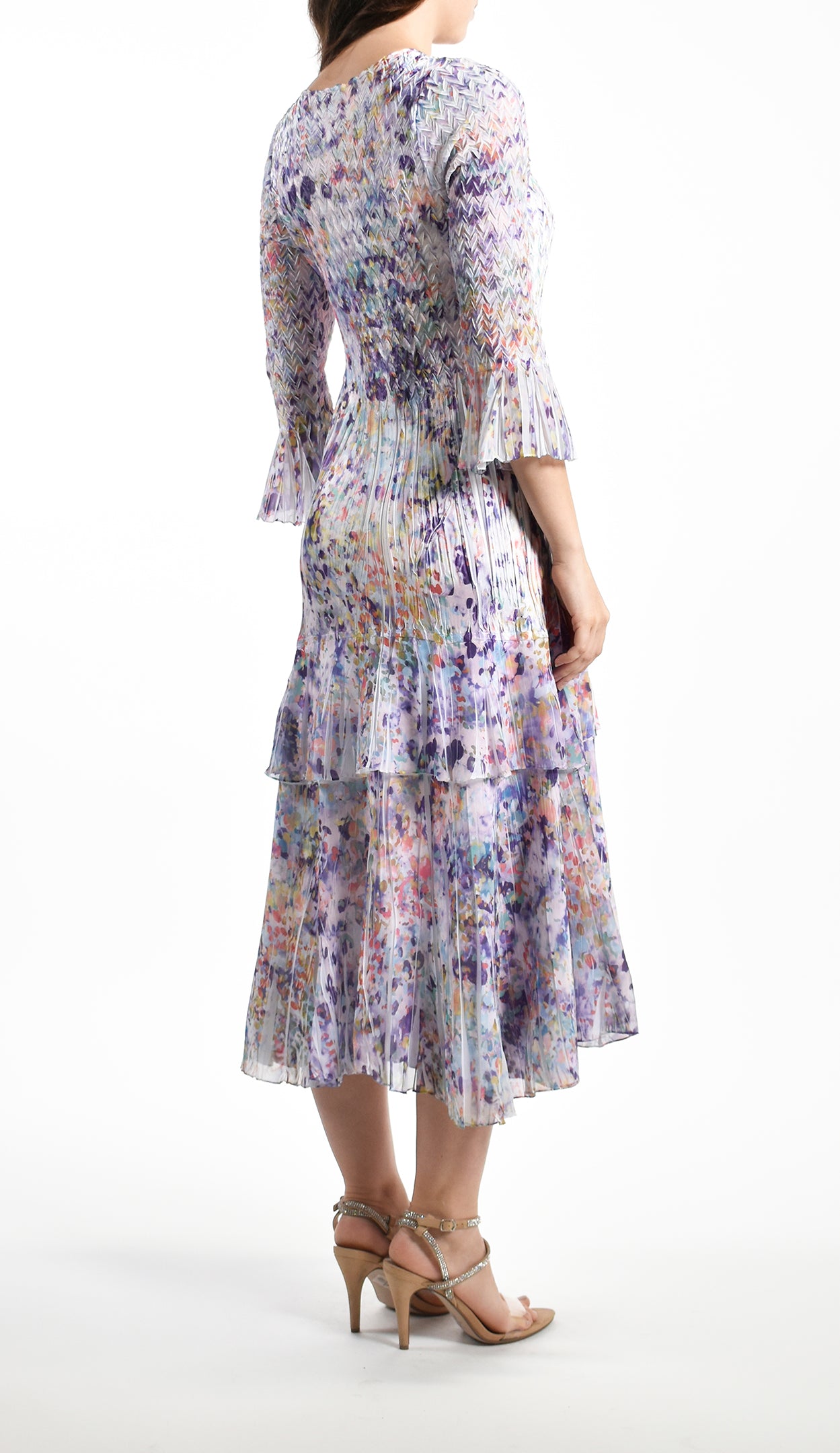 Tiered Flared Sleeve Dress
