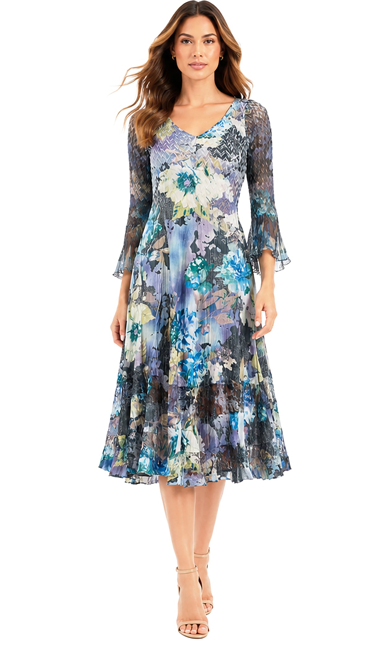 Slit Shoulder Key Hole Dress