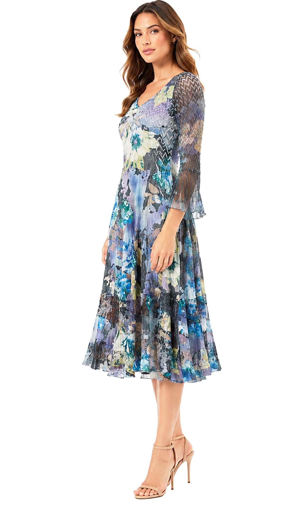 Slit Shoulder Key Hole Dress