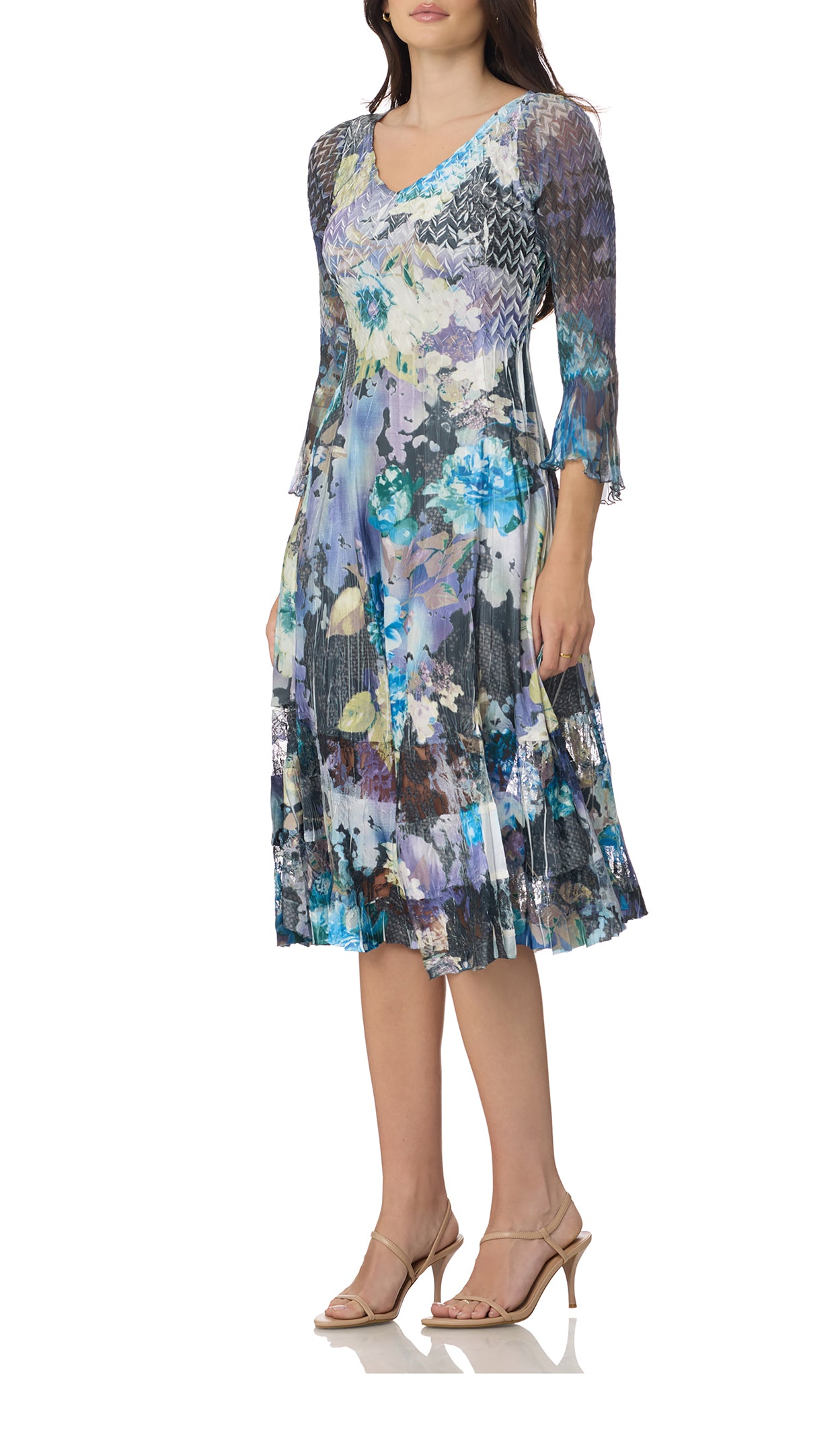 Slit Shoulder Key Hole Dress