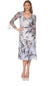 Chiffon Wide Sleeve Dress w/ Tiered Diagonal Layer