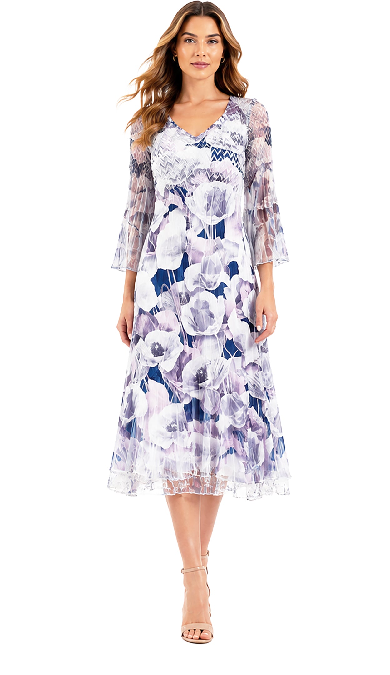 Wide Sleeve Chiffon Dress