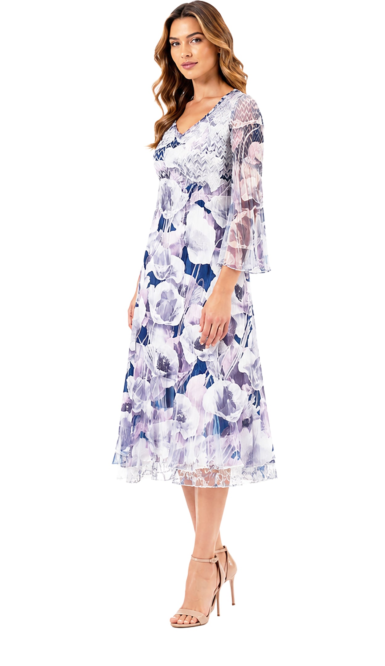 Wide Sleeve Chiffon Dress