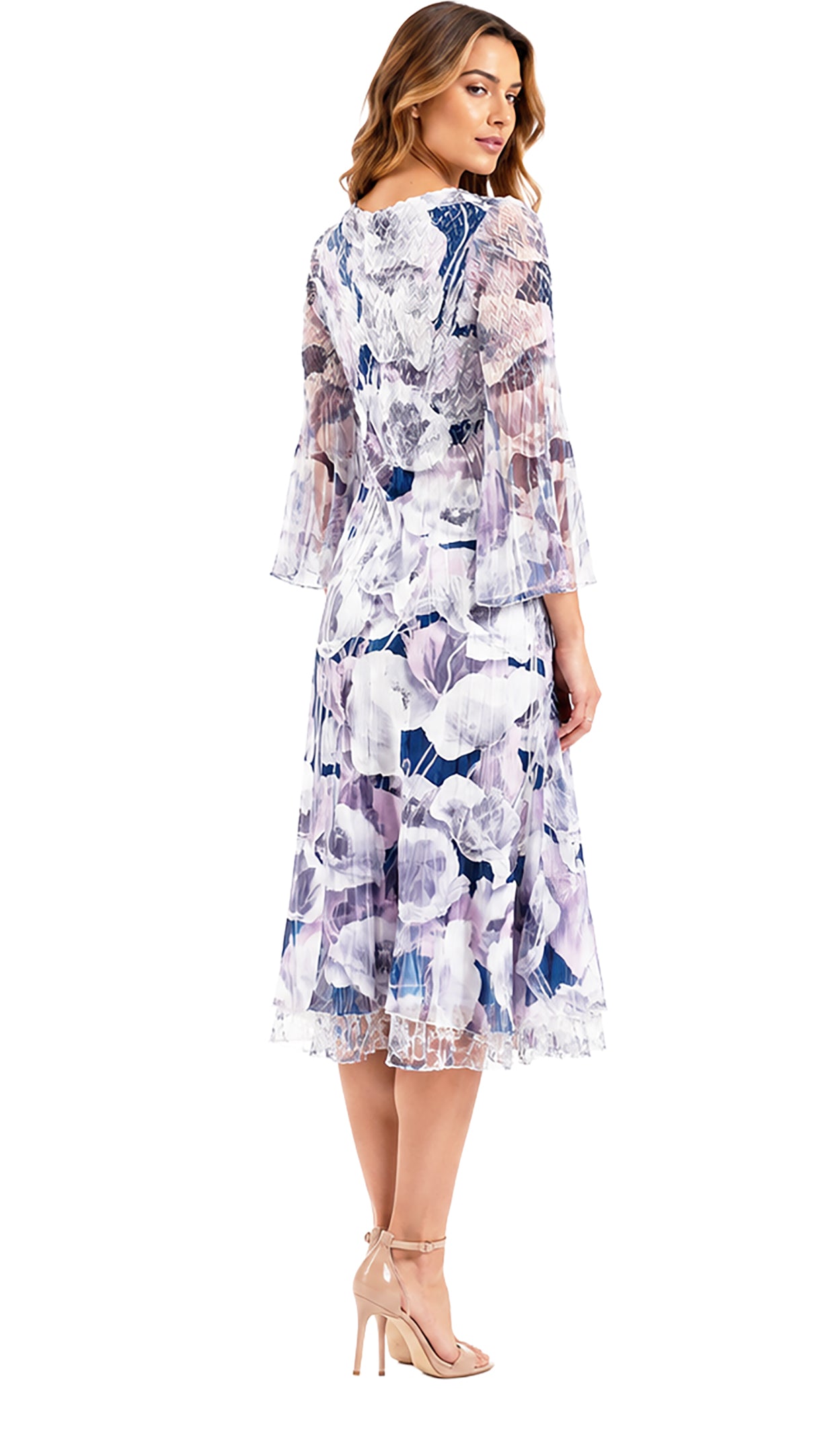 Wide Sleeve Chiffon Dress