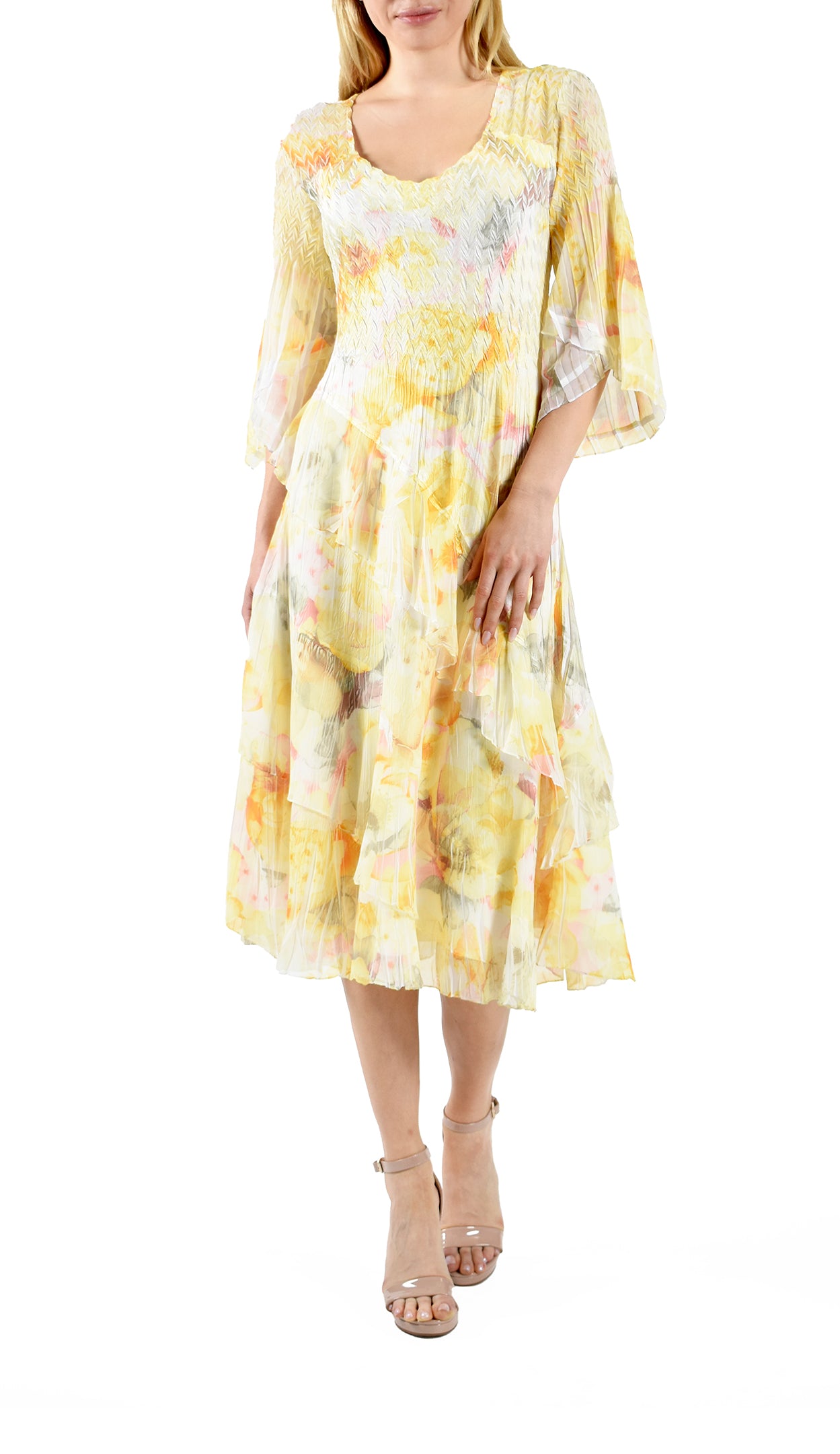 Short Sleeve Layered Hem Dress