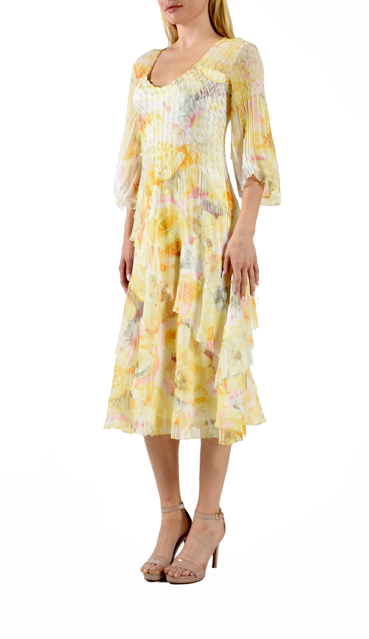 Short Sleeve Layered Hem Dress