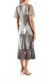 Flutter Sleeve Charmeuse Dress