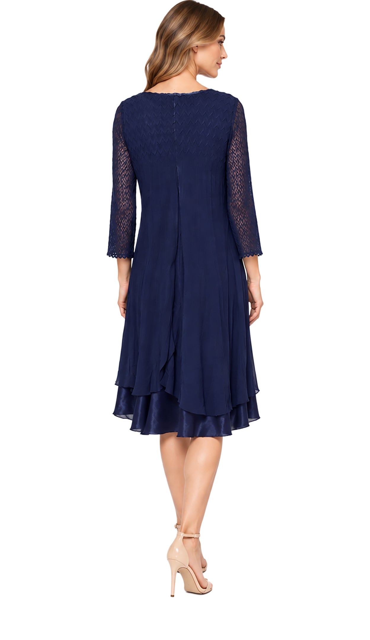 3/4 Sleeve Chiffon Fly Away Dress
