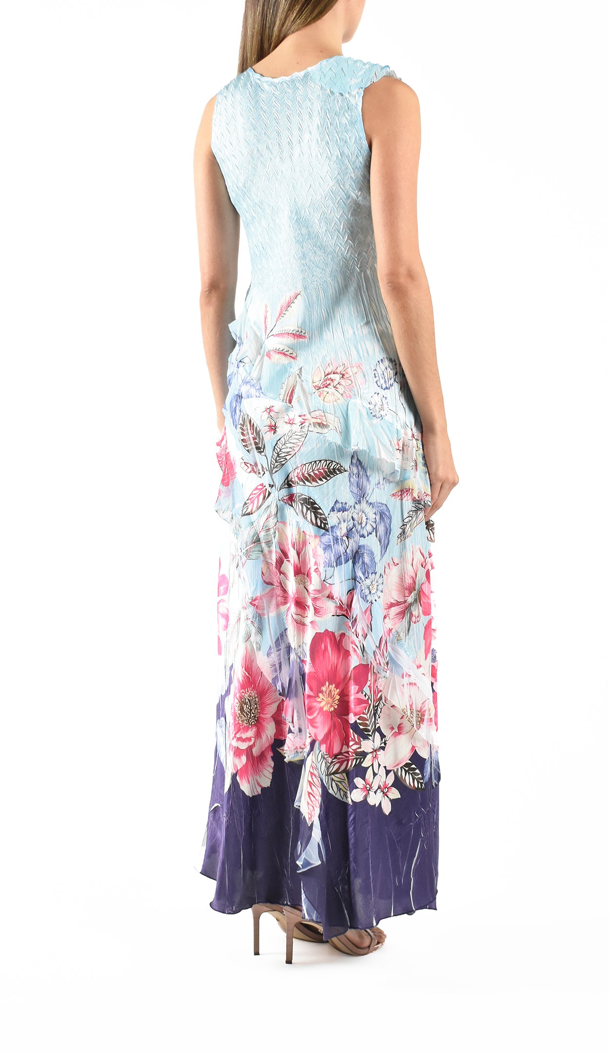 Sleeveless V-Neck Ruffle Dress