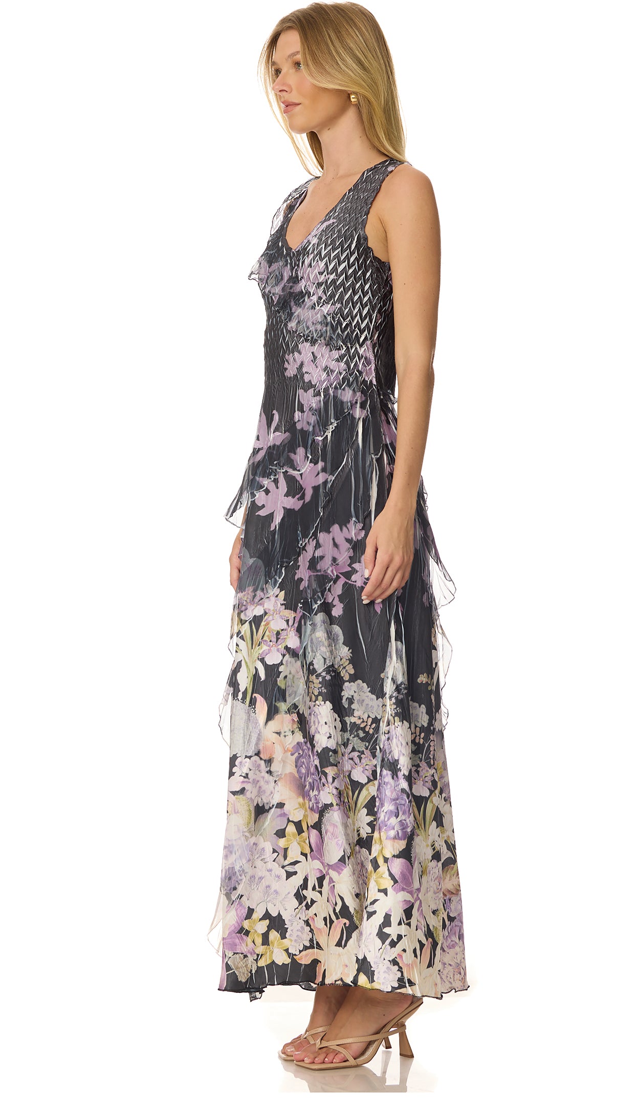 Ruffle Detail Long Dress