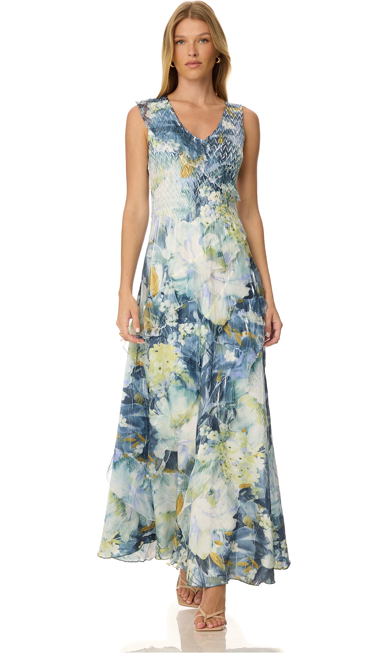 Ruffle Detail Long Dress