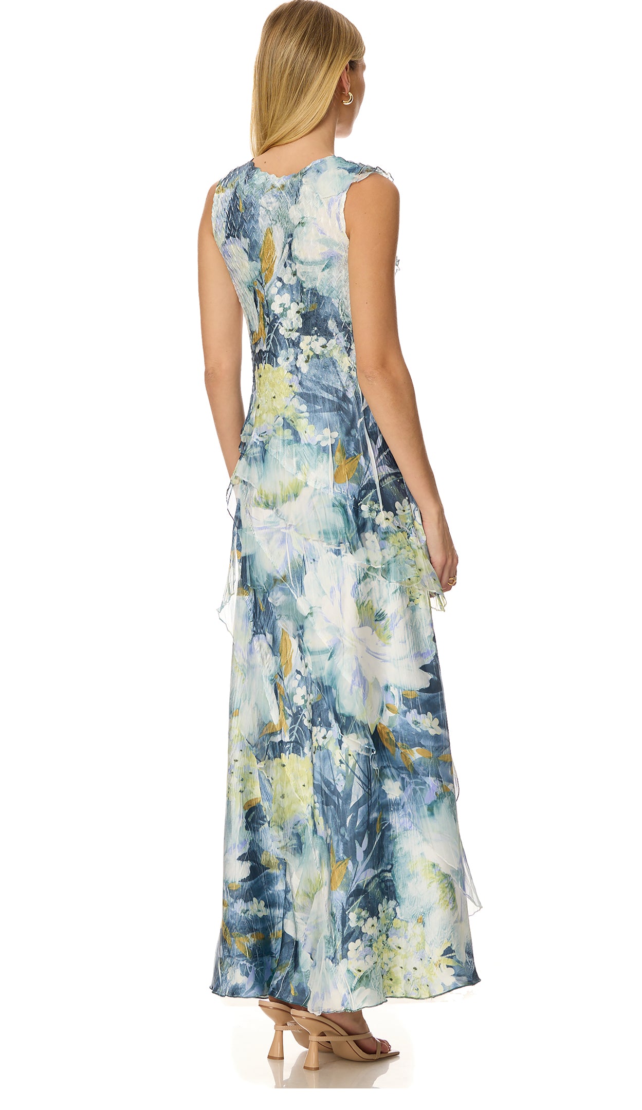 Ruffle Detail Long Dress - Komarov Clothing Official Site