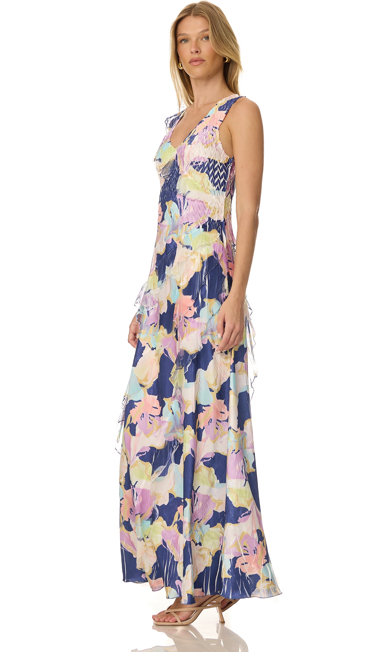 Ruffle Detail Long Dress