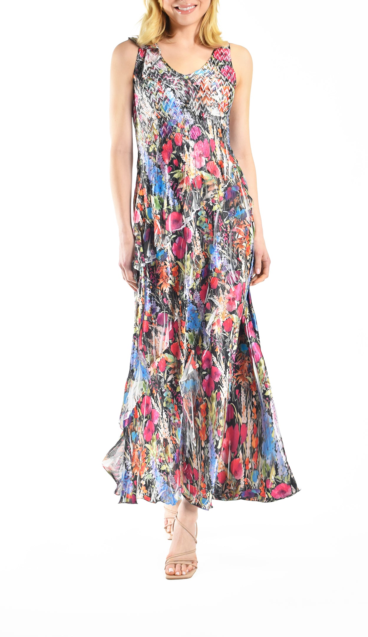 Sleeveless Maxi Ruffle Dress