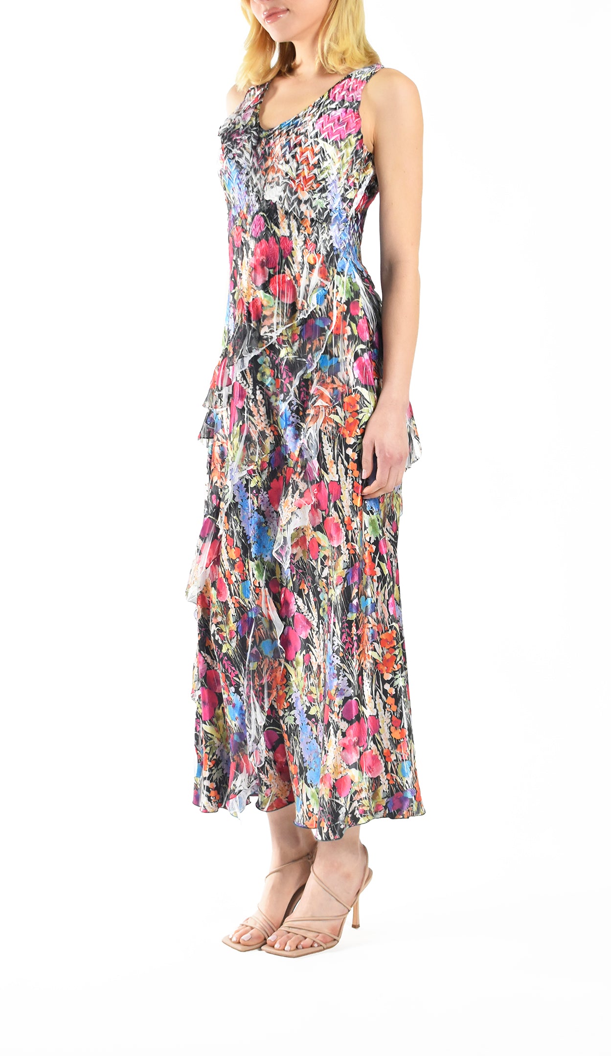 Sleeveless Maxi Ruffle Dress