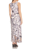 S/L V NECK RUFFLE DRESS