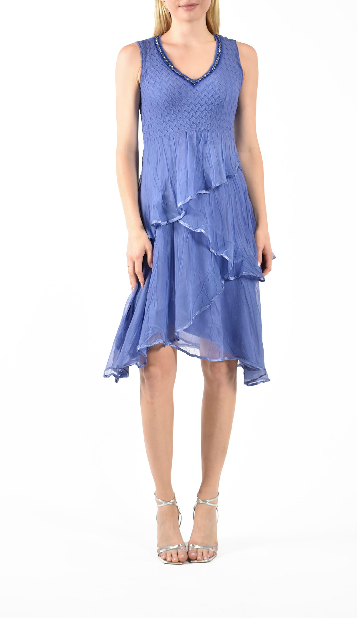 V-NECK LAYERED DRESS