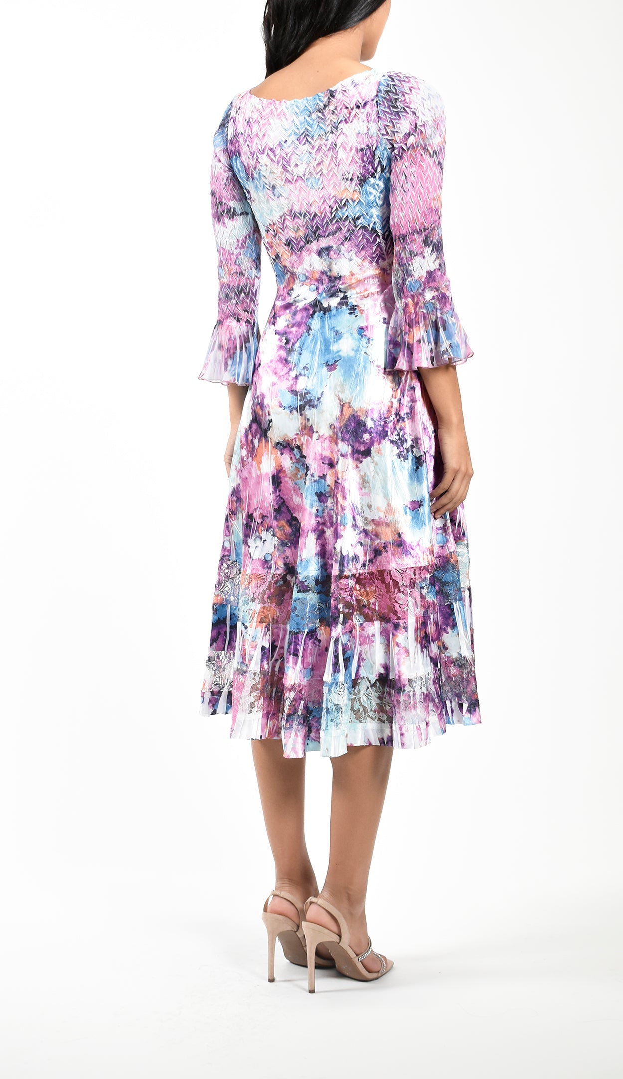 Flare Sleeve V-Neck Dress