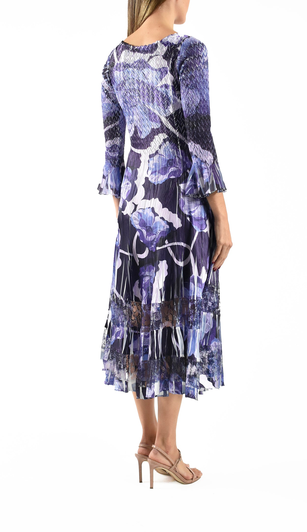 Flare Sleeve V-Neck Dress