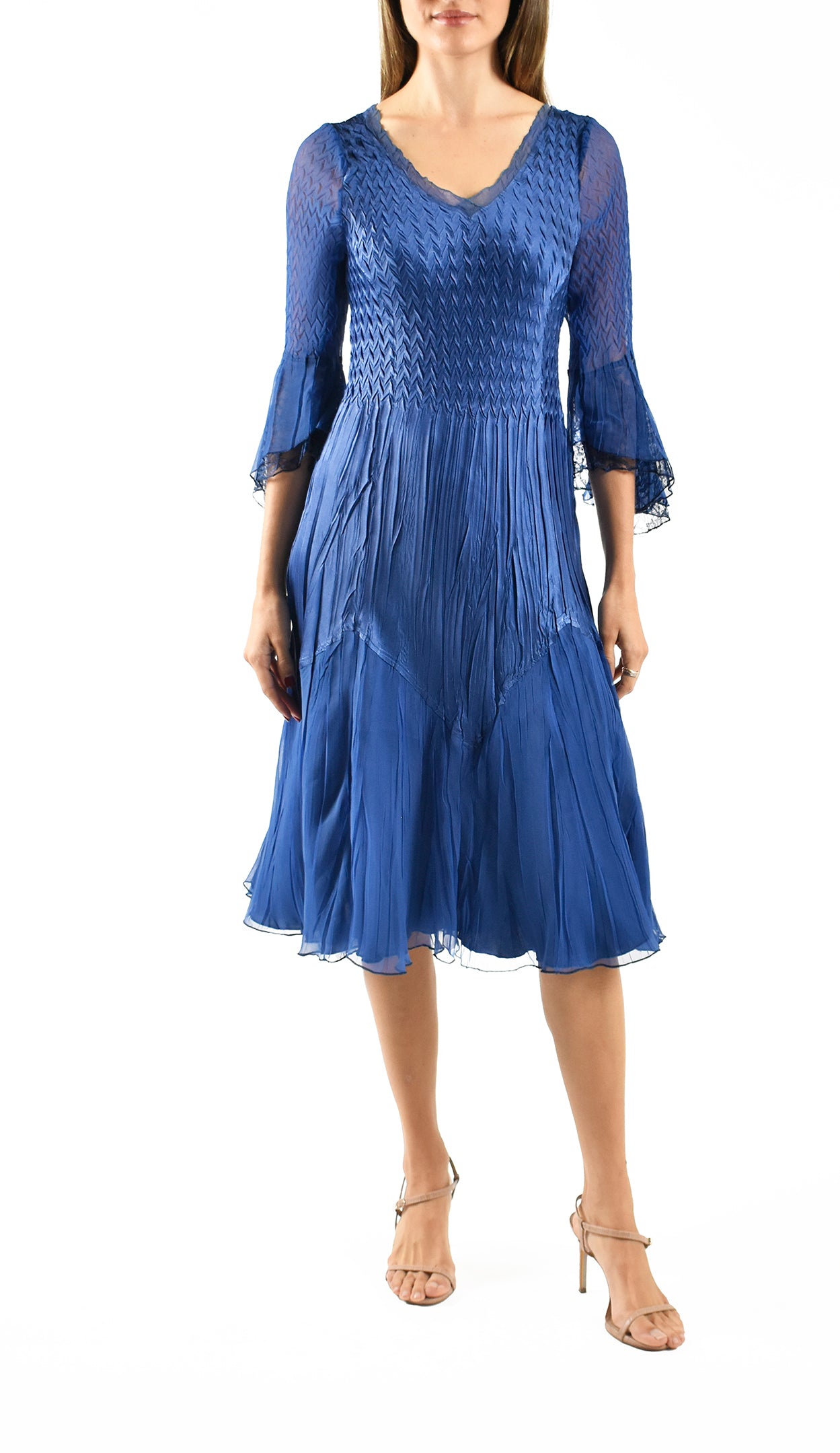 Bell Sleeve Short Dress - Komarov Clothing Official Site