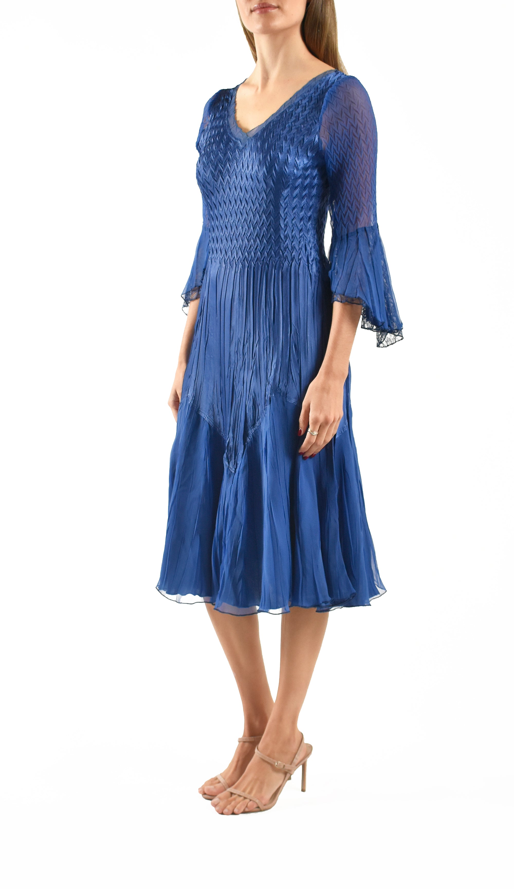 Bell Sleeve Short Dress - Komarov Clothing Official Site